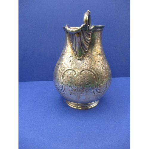 203 - A Victorian sterling silver cream jug, in good used condition with dedication dated 1841, approx. we... 