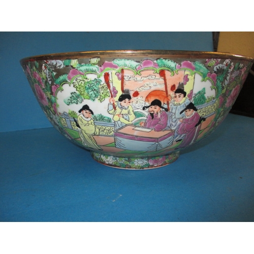 267 - An antique Chinese famille rose porcelain bowl, approx. diameter 32cm in excellent pre-owned conditi... 