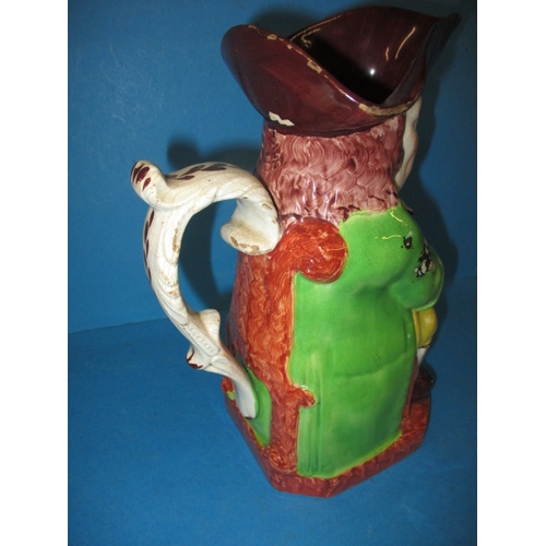 286 - An antique Toby Jug, dating c1830, approx. height 24.5cm having some enamel loss and minor chipping