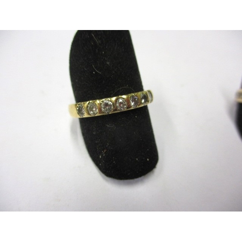 27 - A vintage 18ct yellow gold 6 stone diamond ring, approx. ring size ‘N+’ and a 9ct gold dress ring si... 