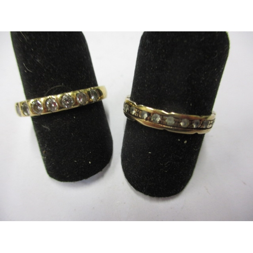 27 - A vintage 18ct yellow gold 6 stone diamond ring, approx. ring size ‘N+’ and a 9ct gold dress ring si... 