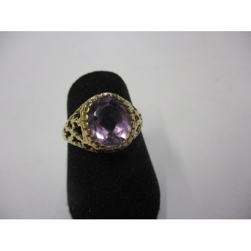 28 - A 9ct yellow gold and amethyst dress ring, approx. ring size ‘P’, approx. weight 2.57g, in good pre-... 