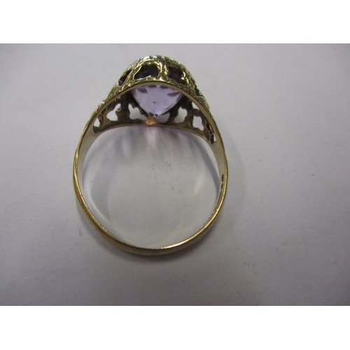 28 - A 9ct yellow gold and amethyst dress ring, approx. ring size ‘P’, approx. weight 2.57g, in good pre-... 