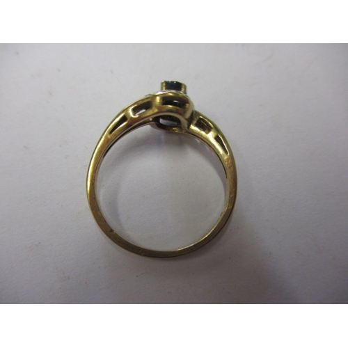 31 - A 9ct gold diamond and sapphire ring, approx. ring size ‘J’, approx. weight 1.7g in useable pre-owne... 