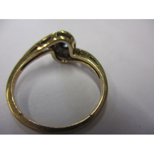 31 - A 9ct gold diamond and sapphire ring, approx. ring size ‘J’, approx. weight 1.7g in useable pre-owne... 