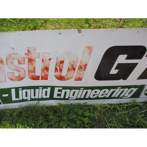 337 - A mid century aluminium Castrol GTX advertising sign. Some fading, denting around fixing holes. Appr... 