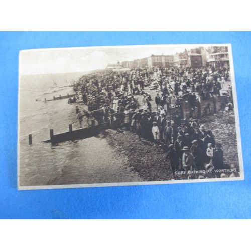 239 - A Charlie Chaplin signed post card, “bathers at Worthing”, post marked 1926. Research indicates the ... 