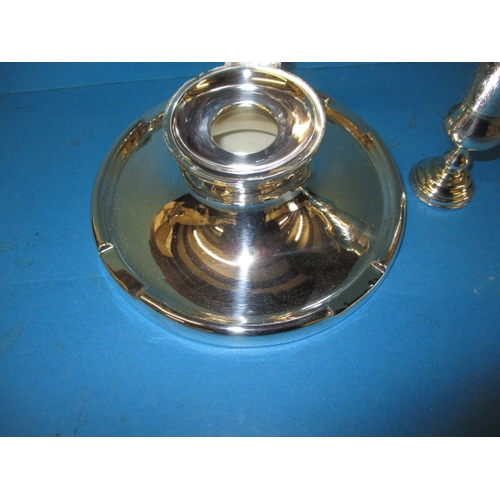 175 - A large sterling silver capstan type inkwell, approx. base diameter 17.5cm, having some shallow dent... 