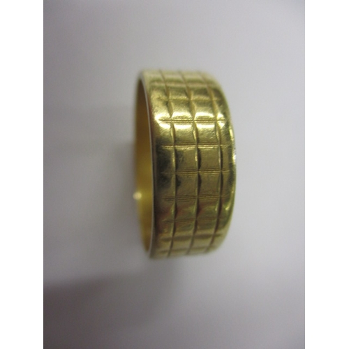 42 - An 18ct yellow gold wedding band, approx. ring size ‘N’, approx. width 6.6mm, approx. weight 4.85g, ... 