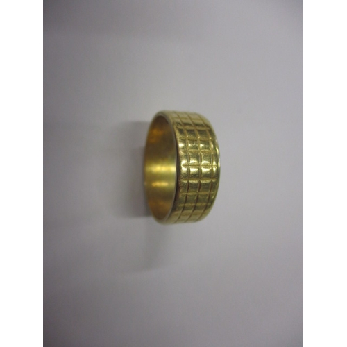 42 - An 18ct yellow gold wedding band, approx. ring size ‘N’, approx. width 6.6mm, approx. weight 4.85g, ... 