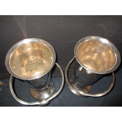 292 - A pair of vintage cruise ship champagne buckets in the art deco style, marked to base for WMF, appro... 