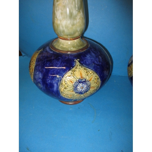 283 - A pair of early 20th century Doulton vases, approx. height 40cm, in good used condition with no obse... 