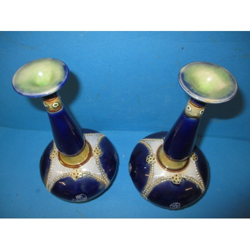 284 - A pair of early 20th century Doulton vases, approx. height 26cm, in good used condition with no obse... 