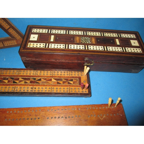 295 - A parcel of antique and later Cribb peg score boards, various sizes and materials, most with pegs, a... 