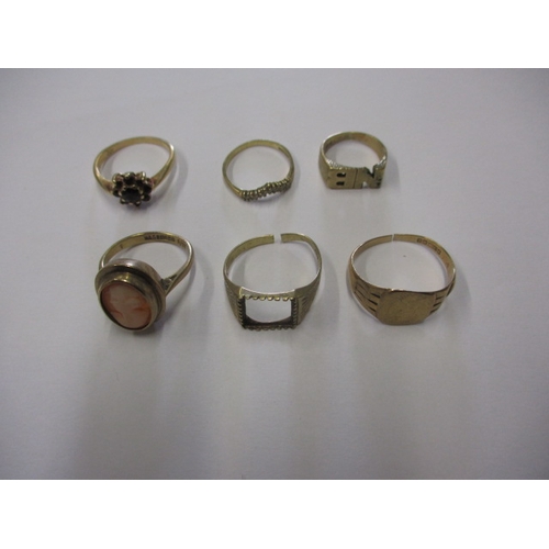 50 - A parcel of 9ct gold rings, some damages, approx. gross parcel weight 15.2g