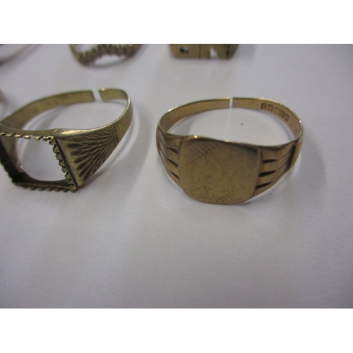 50 - A parcel of 9ct gold rings, some damages, approx. gross parcel weight 15.2g