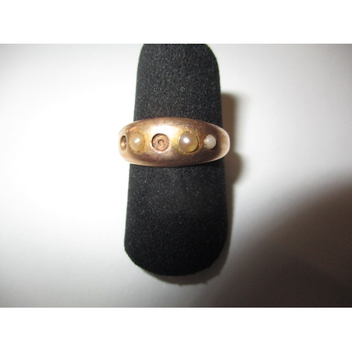 2 - An antique 15ct yellow gold ring some pearls missing, approx. ring size ‘L’, approx. weight 2.2g