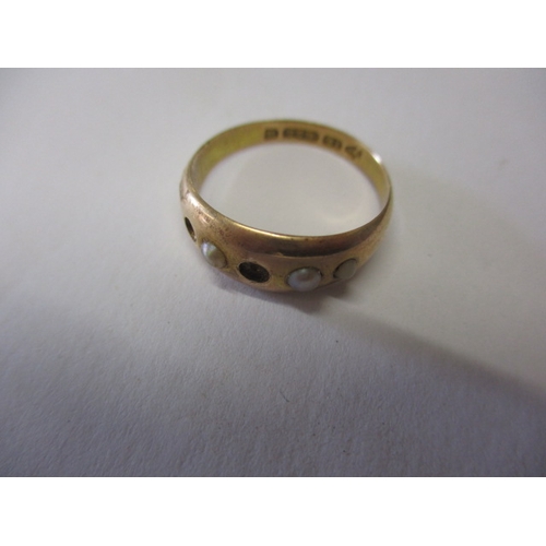 2 - An antique 15ct yellow gold ring some pearls missing, approx. ring size ‘L’, approx. weight 2.2g