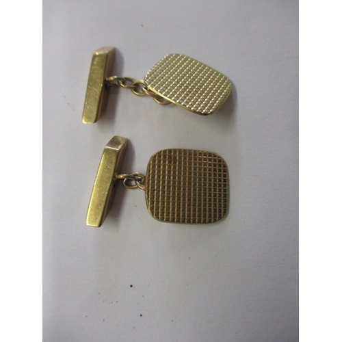 63 - A pair of 9ct yellow gold cufflinks, approx. gross weight 5.4g and a 9ct gold cased wrist watch, not... 