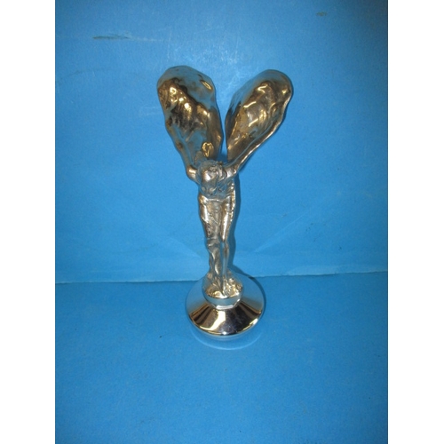 231 - A pre-war Rolls Royce spirit of ecstasy car mascot radiator cap, approx. height 19cm in very good us... 