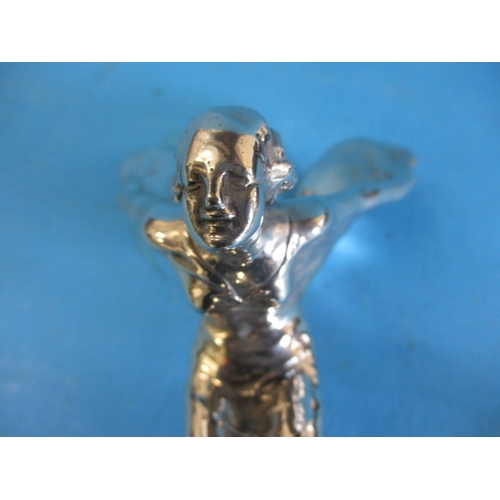 231 - A pre-war Rolls Royce spirit of ecstasy car mascot radiator cap, approx. height 19cm in very good us... 