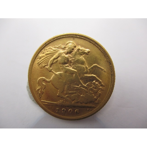 120 - An Edward VII gold half sovereign dated 1906, a circulated coin with fine definition of features