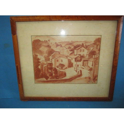 311 - Pastel landscape scene signed Gilbery lower right, approx. image size 31x23