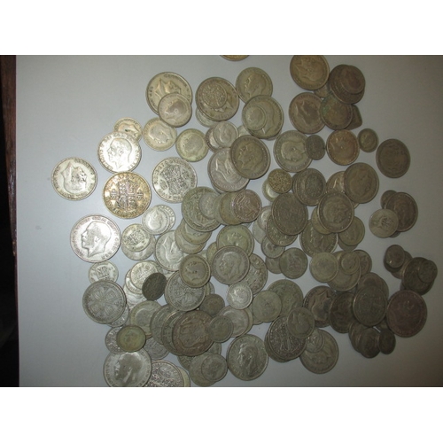 170 - A parcel of pre-47 part silver coins, various denominations and grades, approx. gross parcel weight ... 