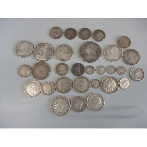 171 - A parcel of Georgian and later silver coins, all circulated with some very fine grades, approx. gros... 