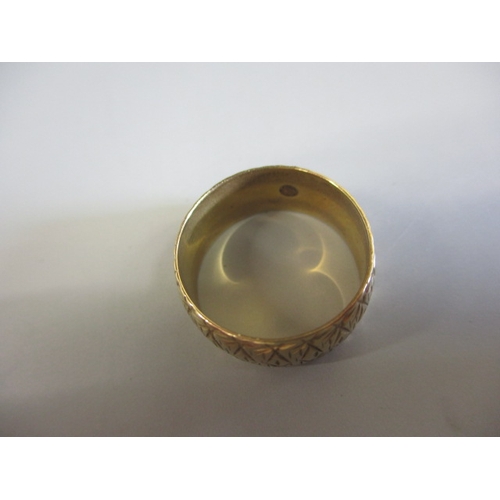 20 - A vintage 18ct yellow gold wedding band with small diamond, approx. ring size ‘N+’, approx. width 7.... 