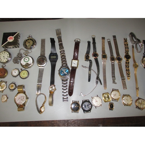 226 - A parcel of vintage watches, to include silver case pocket watches and a gold cased ladies cocktail ... 