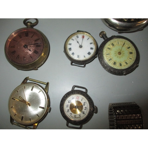 226 - A parcel of vintage watches, to include silver case pocket watches and a gold cased ladies cocktail ... 