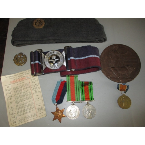 239 - A WWI memorial plaque to  P Chambers and one medal to 35765 Pte. A Chambers North N.R. and the recip... 