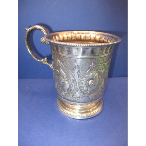 182 - Two antique sterling silver tankards, both with family initials, approx. gross parcel weight 344g