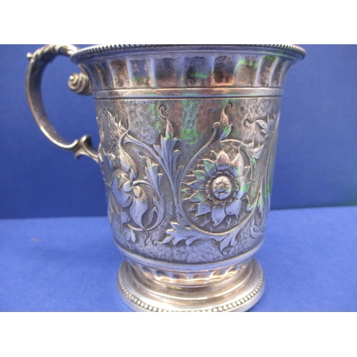 182 - Two antique sterling silver tankards, both with family initials, approx. gross parcel weight 344g