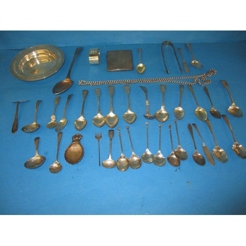 199 - A parcel of antique and later silver and white metal items, all in used condition, approx. gross par... 