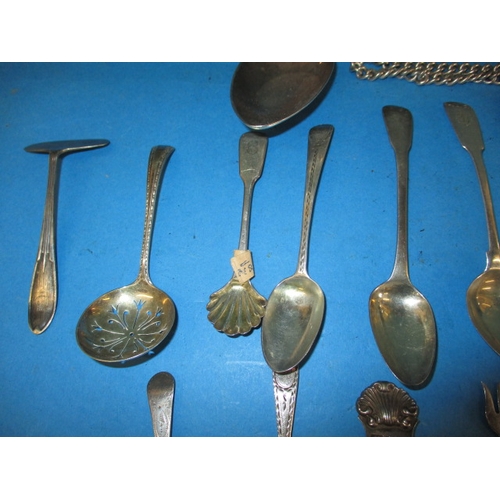 199 - A parcel of antique and later silver and white metal items, all in used condition, approx. gross par... 