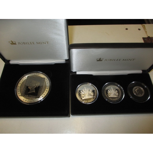 172 - 4 Jubilee mint proof silver collectors coins, to include a 5 oz penny black 175th anniversary coin, ... 