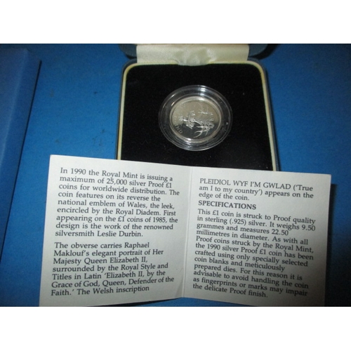 174 - A parcel of mint collectors coins, to include fine silver examples, most with certificates