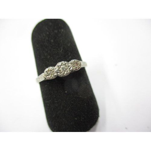 3 - A vintage 18ct gold and platinum 3 stone diamond ring, approx. ring size ‘K+’ approx. weight 2g, in ... 