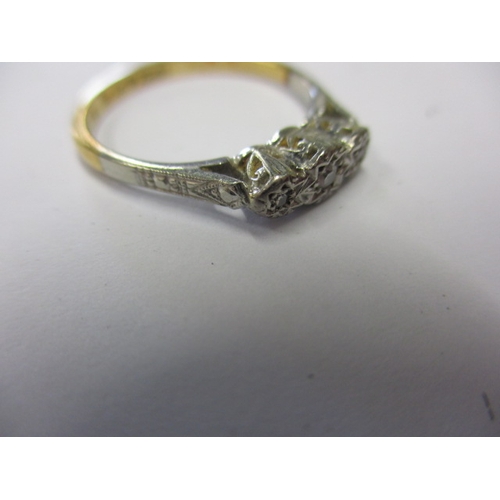 3 - A vintage 18ct gold and platinum 3 stone diamond ring, approx. ring size ‘K+’ approx. weight 2g, in ... 