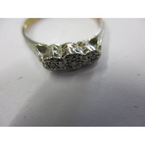 3 - A vintage 18ct gold and platinum 3 stone diamond ring, approx. ring size ‘K+’ approx. weight 2g, in ... 