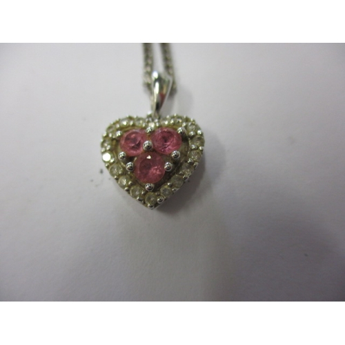 67 - An 18ct white gold necklace with heart shape pendant and a 9ct example, both in good used condition,... 