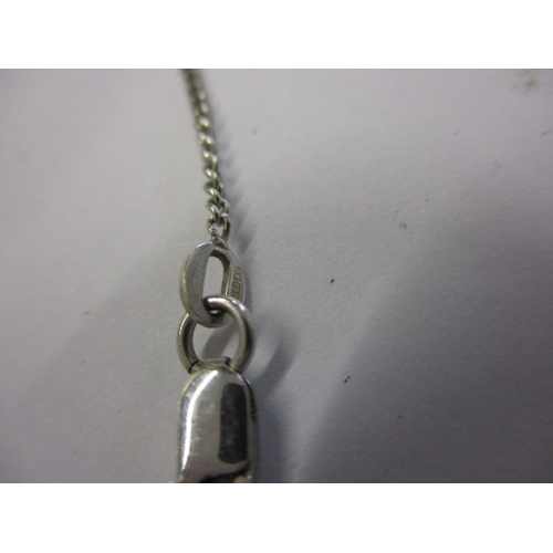 67 - An 18ct white gold necklace with heart shape pendant and a 9ct example, both in good used condition,... 