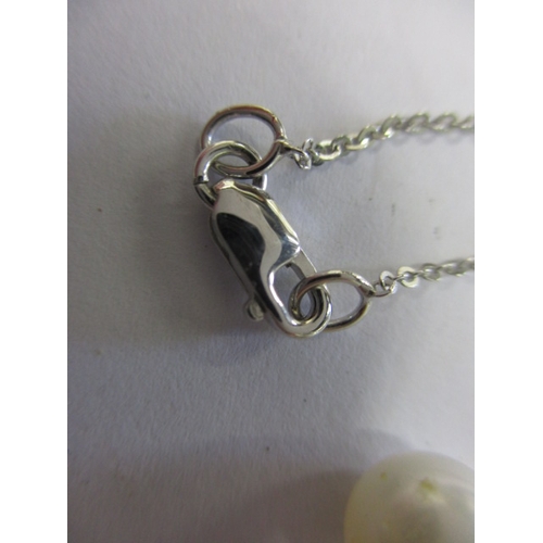 67 - An 18ct white gold necklace with heart shape pendant and a 9ct example, both in good used condition,... 