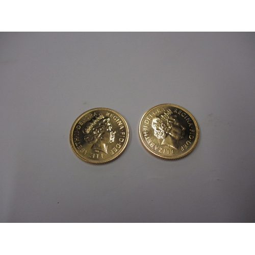 129 - Two Elizabeth II Gold sovereigns, both dated 2005 with the revised Georgge and the Dragon design by ... 