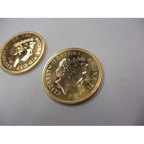 129 - Two Elizabeth II Gold sovereigns, both dated 2005 with the revised Georgge and the Dragon design by ... 