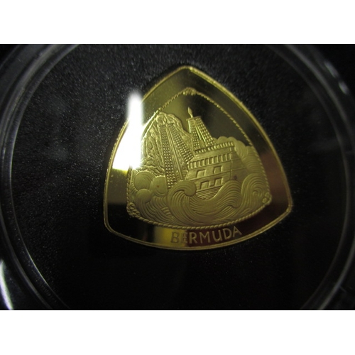 130 - A 1997 Bermuda proof gold $30 triangular coin, approx. weight 15.16g of .999 fine gold, in original ... 