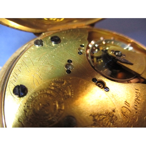 95 - Charles Frodsham 18ct gold cased pocket watch, watch number 07821 marked to movement and dial, in cu... 