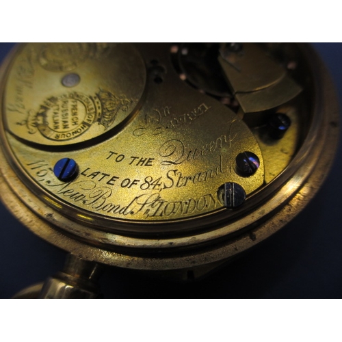 95 - Charles Frodsham 18ct gold cased pocket watch, watch number 07821 marked to movement and dial, in cu... 